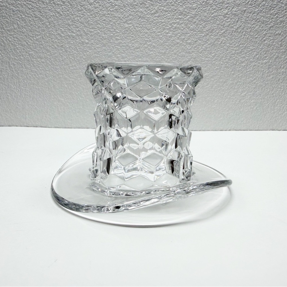 Vintage Fostoria American Cubist Crystal 3” Top Hat 2056